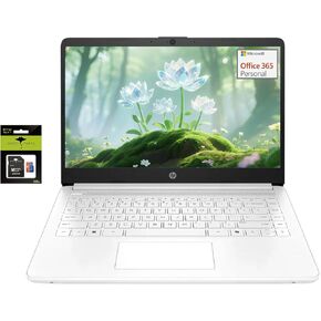 HP 14" Student-Laptop, Intel Celeron N4500(Up to 2.8GHz) 16GB RAM 192GB Storage(64GB eMMC + 128GB Ghost Manta SD Card) Computer Laptops with Office 365 Win11