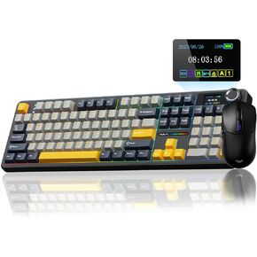 Wireless Keyboard and Mouse Combo, AULA F108 PRO Full Size Keyboard+AULA SC580 Tri-Mode Gaming Mouse