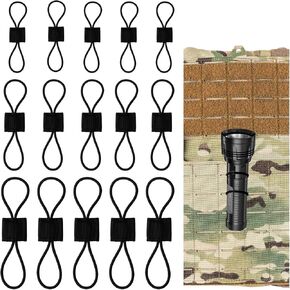 15Pcs Molle Attachments Tactical Gear Holder Clip Molle Webbing Binding Ribbon Multipurpose Tactical Backpack Accessories Molle Web Dominator Elastic Strings Buckle Molle Accessories