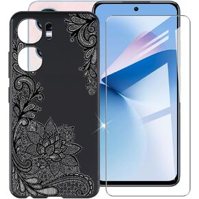بالنسبة إلى حالة Oukitel C58 Pro (6.70 ") مع [1 × فيلم واقٍ من الزجاج المقسّر] ، غلاف الهواتف السوداء الصدمية السوداء الفائق السيليكون الناعم لـ OUKITEL C58 PRO - WM108