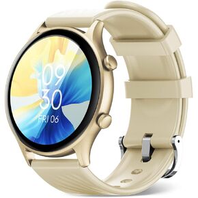 WalkerFit Smart Watches for Women with Bluetooth Calling, Round Smart Watch Compatible with Android iPhone, Fitness Tracker with Heart Rate/SpO2/Sleep Monitor, 120+ Sport Models,IP67 Waterproof, Gold