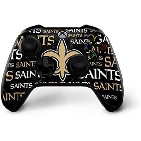 Skinit Skinit Gaming Gaming Skin متوافق مع جهاز التحكم Xbox One X - NFL NEF New Orleans Saints Design Black Blast