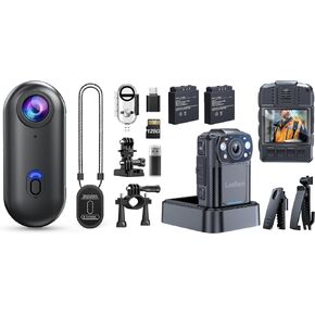 Z10 2K Action Camera – 128GB Sports Cam with Waterproof Case WD11 2K Body Camera – 64GB Cam with Night Vision, 2×2000mAh Batteries