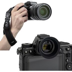 Extended Round DK-29 Eyecup + Camera Hand Wrist Strap: Extended Round Soft Silicon Eye Cup Z6III Z5II Z7II Z6II DK-29 Eyecup with Upgraded Quick Release Soft Neoprene Camera Hand Wrist Grip Strap