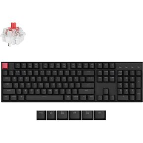 Keychron K10 Version 2, QMK Wireless Mechanical Gaming Keyboard, Full Size Hot-swappable Super Red Switch, RGB Bluetooth/USB-C Wired Professional Office Keyboard for Mac/Windows