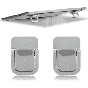 2Pcs Keyboard Riser, Self-Adhesive Mini Keyboard Stand for Desk Portable Laptop Feet Foldable Keyboards Lift for Most Keyboards (Silver)