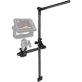 Livescope Transducer Pole Mount Kayak, Marine-Grade Aluminum Mount for Garmin/Lowrance, Adjustable Depth 360° Rotating Transducer, Drill-Down Base with 1.5'' Ball