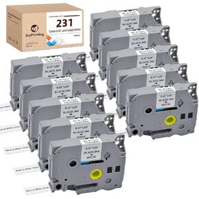 TZe-231 Label Tape Replacement for Brother Label Maker Tape 12mm 0.47 Laminated White P-Touch Label Tape TZe231 for Label Maker PT-D210 PT-D220 PT-H110 PT-D610 PT-D600 PT-D410 PT-D400
