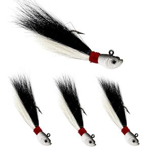 Bucktail Jigs Saltwater 3Pcs/5Pcs Fish Hair Jig Lure Hooks,Fishing Hair Swimbait Jig Head Deer Hair Jig Surf Fishing for Walleye Striper