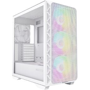 Montech AIR 903 MAX, E-ATX Mid Tower Case, High Airflow, 3X 140mm ARGB PWM & 1x 140mm PWM Fans Pre-Installed, Tempered Glass Side Panel, Mesh Front, Type-C, Support 4090 GPUs, White in Saudi Arabia