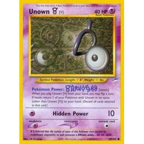 بوكيمون الفردي - unown [v] - 89/105 - Common - Edition on Unlimited - Neo Destiny