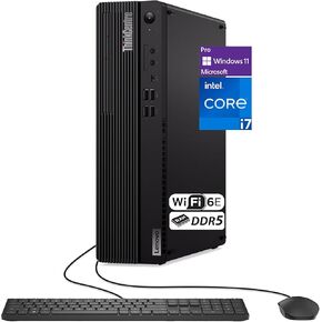 Lenovo ThinkCentre M70s Gen 5 SFF Intel i7-14700, 16GB DDR5 RAM, 512GB SSD, Wi-FI 6E + BT, RJ-45, HDMI, DP, Wired KB & Mouse, Windows 11 Pro, Business Desktop - Black