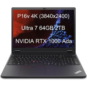 Lenovo ThinkPad P16v Gen 2 Mobile Workstation Laptop (16" 4K 100%DCI-P3, NVIDIA RTX 1000 Ada 6GB, Intel Ultra 7 155H, 64GB DDR5 RAM, 2TB SSD) 800 nits, 2 x Thunderbolt 4, 5MP IR Webcam, Win 11 Pro