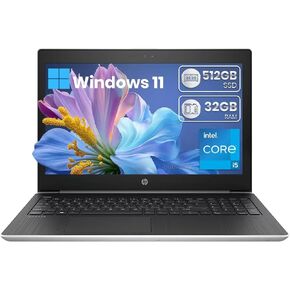 HP ProBook 450 G5 15.6" FHD Business Laptop, 8th Gen Intel Core i5-8250U up to 3.40GHz, 32GB RAM, 512GB SSD, Fingerprint Reader, HDMI, VGA, Windows 11 Pro (Renewed)