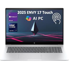 HP Envy 17 Laptop for Business, Creator, Designer (17.3" FHD Touchscreen, Intel 16-Core Ultra 7 155H, 64GB DDR5, 2TB SSD) Thunderbolt 4, Backlit, 5MP IR Webcam, Long Battery Life, Win 11 Pro, AI PC