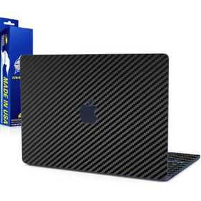ArmorSuit MilitaryShield Black Carbon Fiber Skin Vinyl Wrap for Apple MacBook Air 13.6" [with M2 Chip] (2022)