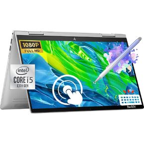 HP Envy x360 2-in-1 14" FHD IPS Touchscreen Laptop, i5-1335U (Beats i7-1260U), Backlit KB, Fingerprint Reader, Windows 11, Natural Silver w/Stylus Pen (8GB RAM | 512GB SSD +Pen)