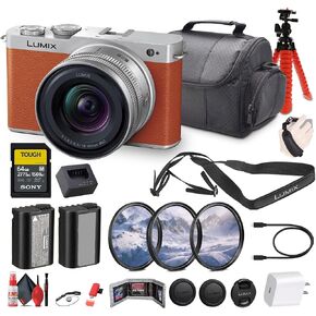 Panasonic Lumix S9 Mirrorless Camera with 18-40mm f/4.5-6.3 Lens in Orange (DC-S9ND) Bundle Including: 64 GB Memory Card, Battery Pack, Rechargeable Battery, Battery Charger and More Accessories