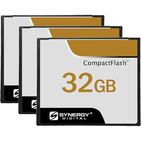 Synergy Digital 32GB Compact Flash Memory Cards, Compatible with Casio Exilim QV-700 Digital Camera - 50MB/s - Pack of 3