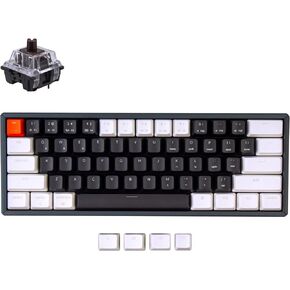 Keychron K12 60% Layout Hot-swappable Bluetooth Wireless/USB Wired Mechanical Gaming Keyboard with Keychron Mechanical Brown Switch Aluminum Frame, Compact 61-Key Computer Keyboard for Mac Windows