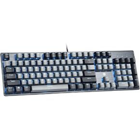 Hexgears GK715 Mechanical Gaming Keyboard 104 Keys, Kailh Box Switch Wired Mechanical Keyboard with Blue Backlit, Hot-Swappable, Double Shot ABS Keycaps, Anti-Ghosting Waterproof Gaming Keyboard