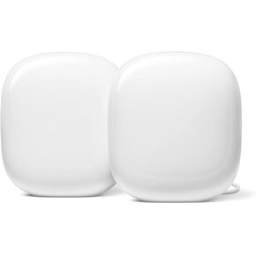 Google Nest WiFi Pro - Reliable Home Wi-Fi System with Fast Speed and Whole Home Coverage - Mesh Router - Snow (2 Pack) (Renewed)