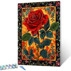 Tucocoo DIY Paint by Numbers for Adults Pink Flowers-a Beautiful Vintage Old Style Adult Painting by Numbers, Adults' Paint-by-Number Kits & Kit on Canvas, Flower Crafts for Adults Women, with Frame in Kuwait