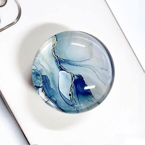 Clear Crystal Glitter Collapsible Expanding Moblile Cell Phone Grip Stand Holder for Smartphones and Tablets Phone Accessory (Blue Marble)