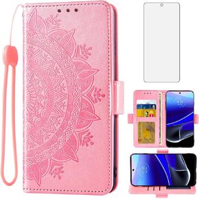 Asuwish Phone Case for Motorola Moto G Stylus 5G 2022 Wallet Wallet Glass Glass Protector Protector Crex Card Card Flip Flip Strap Strap Cell Accessories XT2215-1 XT2215-4 XT2215DL Women Men Gray