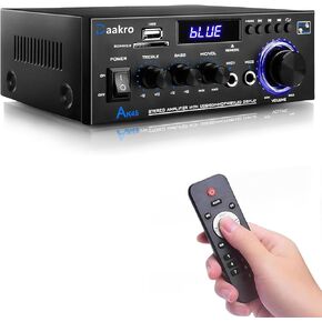 AK45 Amplifier,Rated Power 50W*2,w/BT 5.4/TPA3116 Chip for Passive Speakers,Home Audio Amplifier w/RCA,SD,FM,USB,MIC,Stereo Amp