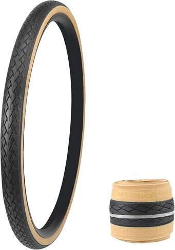 NO.199 - BALINGE 2 Pack Road Bike Tire 700 * 35C Bike Replacement Tire,Folding Replacement Tire for Bicycle, Wear-Resistant，2 Pack，Brown Wall in Kuwait