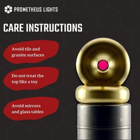 PROMETHEUS LIGHTS Lambda Spinning Top، صنع في الولايات المتحدة الأمريكية (النحاس الصلب، روبي الرؤوس) in Kuwait