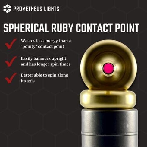 PROMETHEUS LIGHTS Lambda Spinning Top، صنع في الولايات المتحدة الأمريكية (النحاس الصلب، روبي الرؤوس) in Kuwait