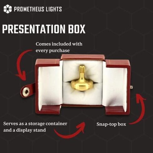 PROMETHEUS LIGHTS Lambda Spinning Top، صنع في الولايات المتحدة الأمريكية (النحاس الصلب، روبي الرؤوس) in Kuwait