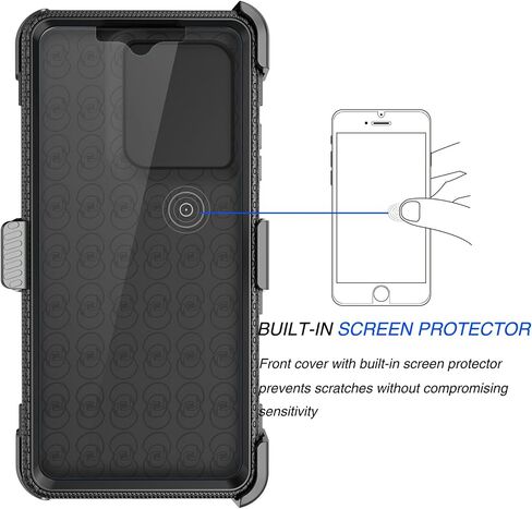 Tekcoo Holster Case For Motorola Moto G Power 5G | 2025 Only | XT2515 [Tshell] Shock Absorbing [Built-in Screen Protector] [Kickstand Locking Belt Clip] Carrying Swivel Defender Full Body Cover -Black in Saudi Arabia