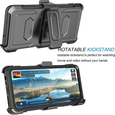 Tekcoo Holster Case For Motorola Moto G Power 5G | 2025 Only | XT2515 [Tshell] Shock Absorbing [Built-in Screen Protector] [Kickstand Locking Belt Clip] Carrying Swivel Defender Full Body Cover -Black in Saudi Arabia