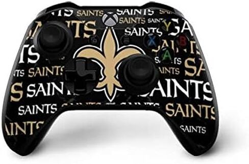 Skinit Skinit Gaming Gaming Skin متوافق مع جهاز التحكم Xbox One X - NFL NEF New Orleans Saints Design Black Blast in Saudi Arabia