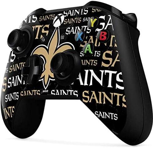 Skinit Skinit Gaming Gaming Skin متوافق مع جهاز التحكم Xbox One X - NFL NEF New Orleans Saints Design Black Blast in Saudi Arabia