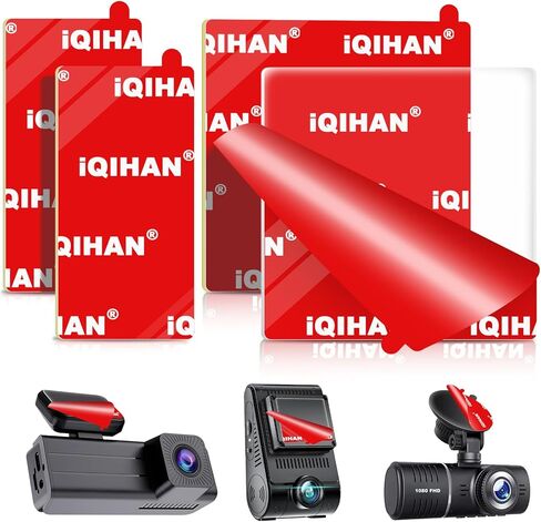 Adhesive Sticky Pads for Dash Cam Mount – 4-Pack Heat Resistant Double-Sided Sticker Replacement for Windshield Dashcam, Car Windscreen Dashboard Camera Holders Mounting Tape (Square & Rectangular) in Kuwait