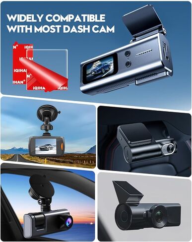 Adhesive Sticky Pads for Dash Cam Mount – 4-Pack Heat Resistant Double-Sided Sticker Replacement for Windshield Dashcam, Car Windscreen Dashboard Camera Holders Mounting Tape (Square & Rectangular) in Kuwait