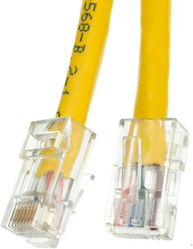 كبل CableWholesale Cat5e Ethernet ، كابل شبكة 24AWG مع موصل مطلي بالذهب RJ45 ، 4 زوج من النحاس العاري ، وزوج الإنترنت غير الملتوي غير الملتوي (UTP) ، 25 قدمًا ، أصفر ، أصفر in Kuwait