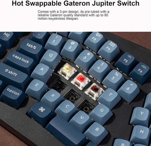 Keychron V10 Max Ergonomic Wireless Custom Mechanical Keyboard, QMK/VIA 75% Compact Hot Swappable Bluetooth/2.4Ghz/USB-C RGB with OSA PBT Keycaps Gateron Jupiter Brown Switch for MacOS & Windows in Saudi Arabia