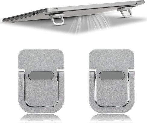 2Pcs Keyboard Riser, Self-Adhesive Mini Keyboard Stand for Desk Portable Laptop Feet Foldable Keyboards Lift for Most Keyboards (Silver) in Kuwait