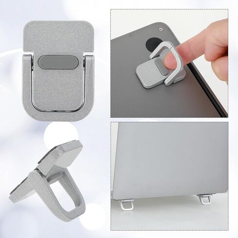2Pcs Keyboard Riser, Self-Adhesive Mini Keyboard Stand for Desk Portable Laptop Feet Foldable Keyboards Lift for Most Keyboards (Silver) in Kuwait
