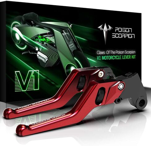 POISON SCORPION Black Motorcycle Brake Clutch Levers Wheel Adjustable Short Compatible with DL650 V-Strom 2004-2010 | SV650 SV650S 1999-2008 | Katana 600 750 GSX650F GSX750F 1998-2006 in Saudi Arabia
