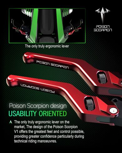 POISON SCORPION Black Motorcycle Brake Clutch Levers Wheel Adjustable Short Compatible with DL650 V-Strom 2004-2010 | SV650 SV650S 1999-2008 | Katana 600 750 GSX650F GSX750F 1998-2006 in Saudi Arabia