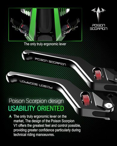POISON SCORPION Black Motorcycle Brake Clutch Levers Wheel Adjustable Short Compatible with DL650 V-Strom 2004-2010 | SV650 SV650S 1999-2008 | Katana 600 750 GSX650F GSX750F 1998-2006 in Saudi Arabia