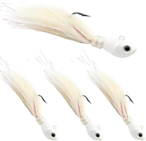 Bucktail Jigs Saltwater 3Pcs/5Pcs Fish Hair Jig Lure Hooks,Fishing Hair Swimbait Jig Head Deer Hair Jig Surf Fishing for Walleye Striper in Kuwait