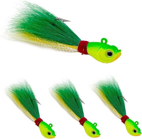 Bucktail Jigs Saltwater 3Pcs/5Pcs Fish Hair Jig Lure Hooks,Fishing Hair Swimbait Jig Head Deer Hair Jig Surf Fishing for Walleye Striper in Kuwait