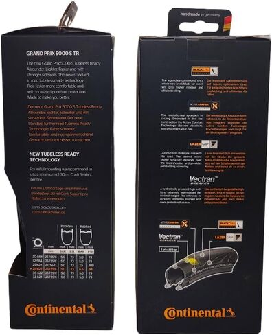 Continental Grand Prix 5000 S TR 700x25 Black/Transparent - Tubeless Ready - Pack of 2 Tires in Saudi Arabia